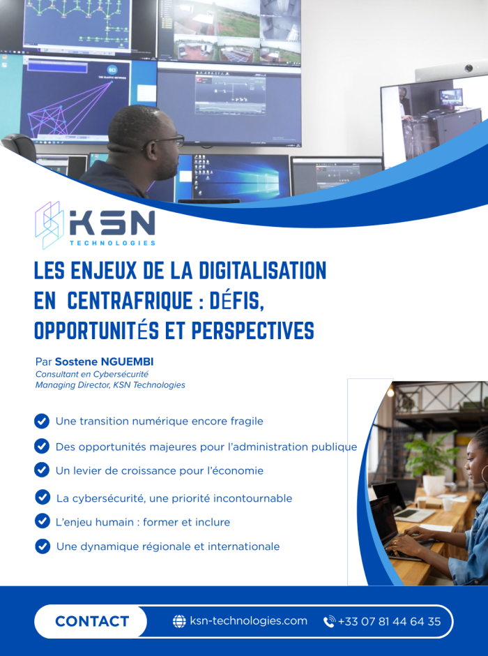 Les enjeux de la digitalisation en République Centrafricaine : défis, opportunités et perspectives