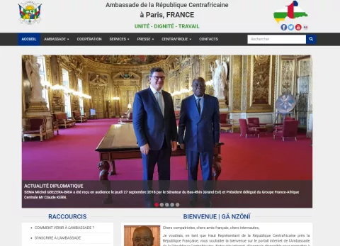 Conception de l'écosystème web de la diplomatie centrafricaine Paris